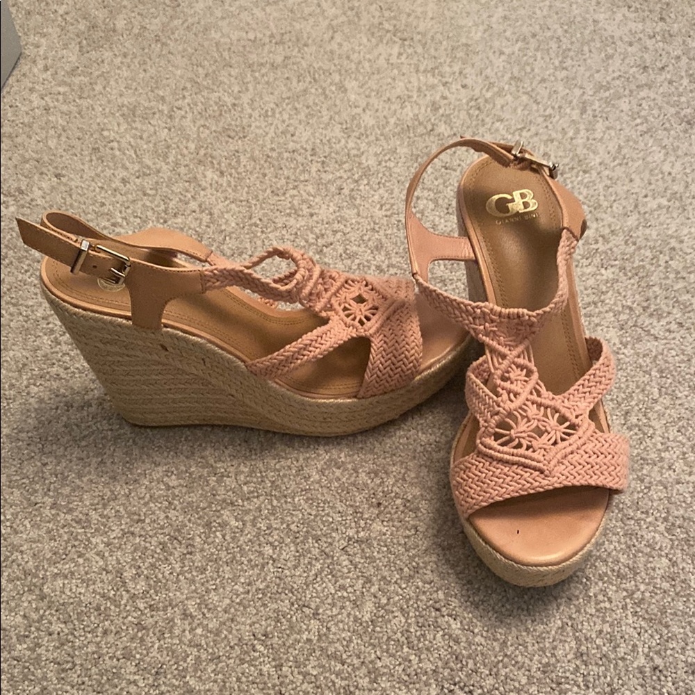 Gianni Bini Women's Pink Wedge Sandals